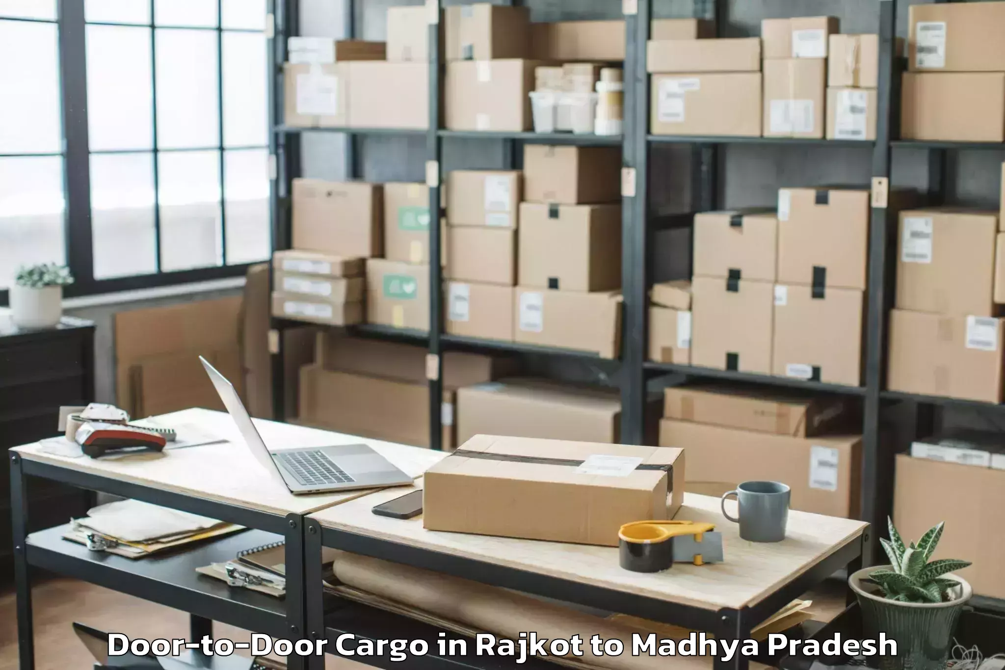 Book Rajkot to Gohad Door To Door Cargo Online